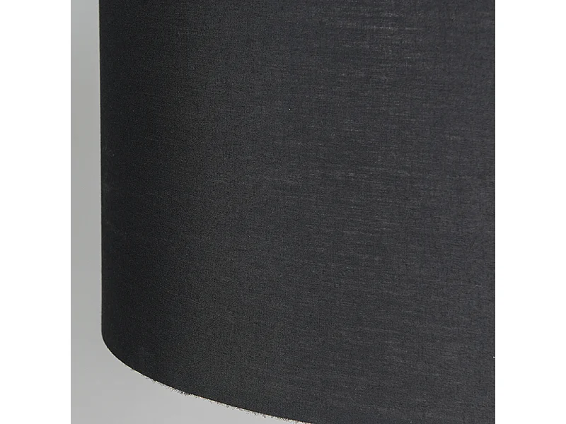 Lampadaire moderne en laiton avec abat-jour noir - Ilse