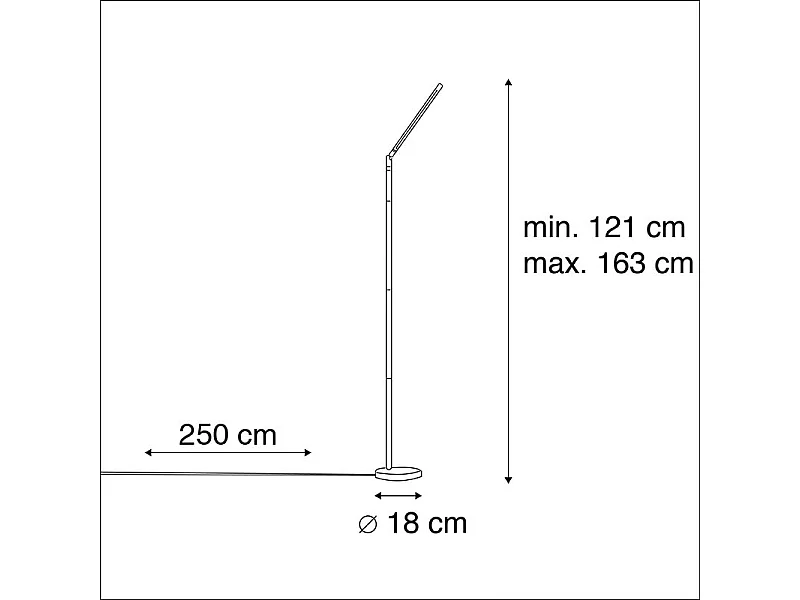 Lampadaire moderne en acier avec LED - Berdien