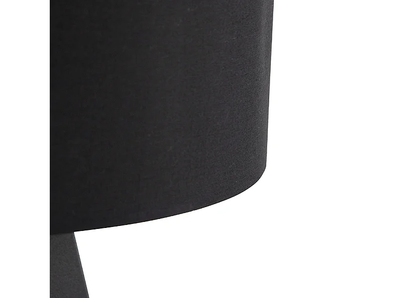 Lampadaire noir avec abat-jour noir et intérieur doré - Ilse