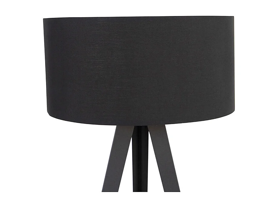 Lampadaire noir avec abat-jour noir et intérieur doré - Ilse