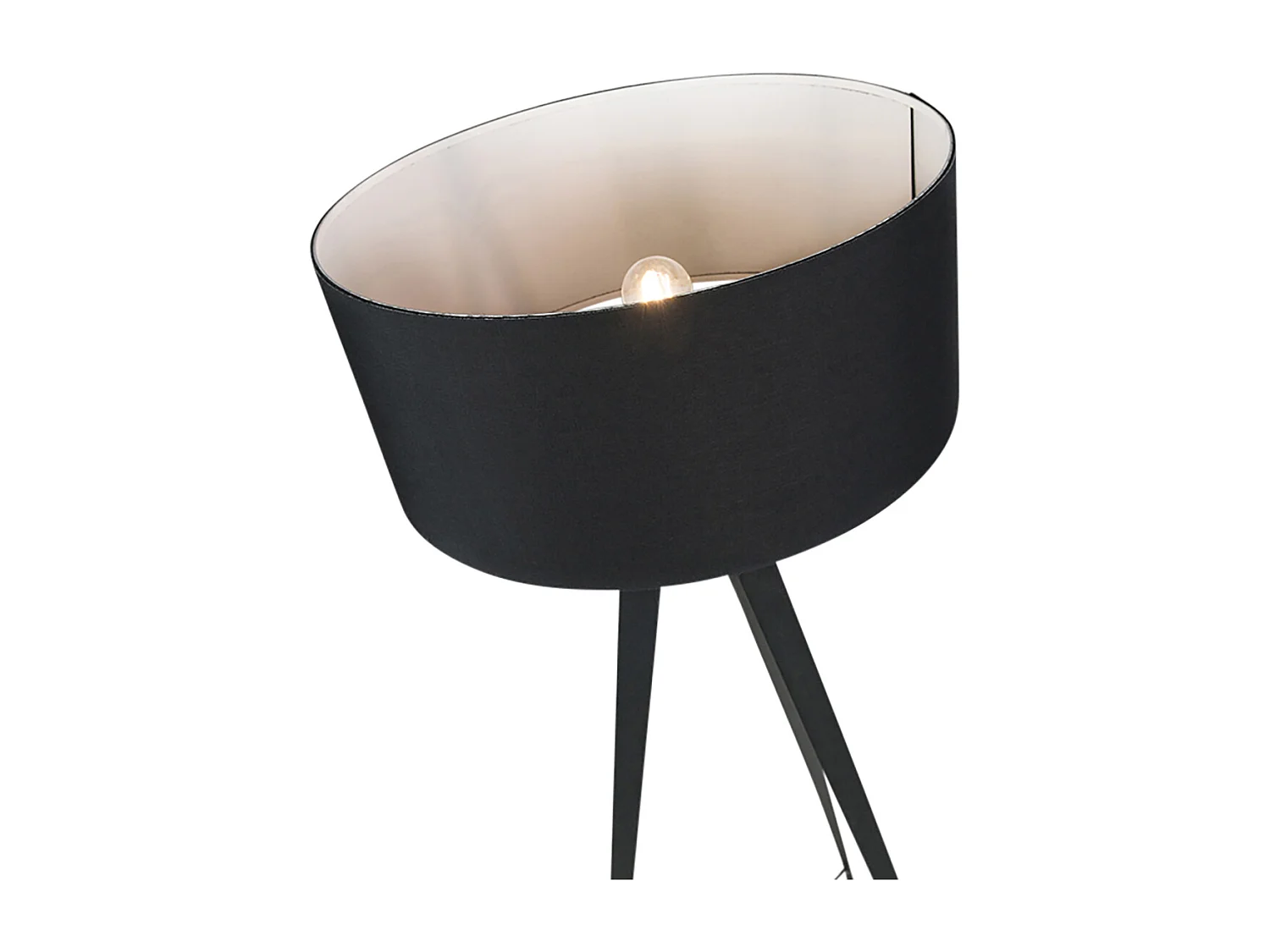 Lampadaire moderne noir avec abat-jour noir - Ilse