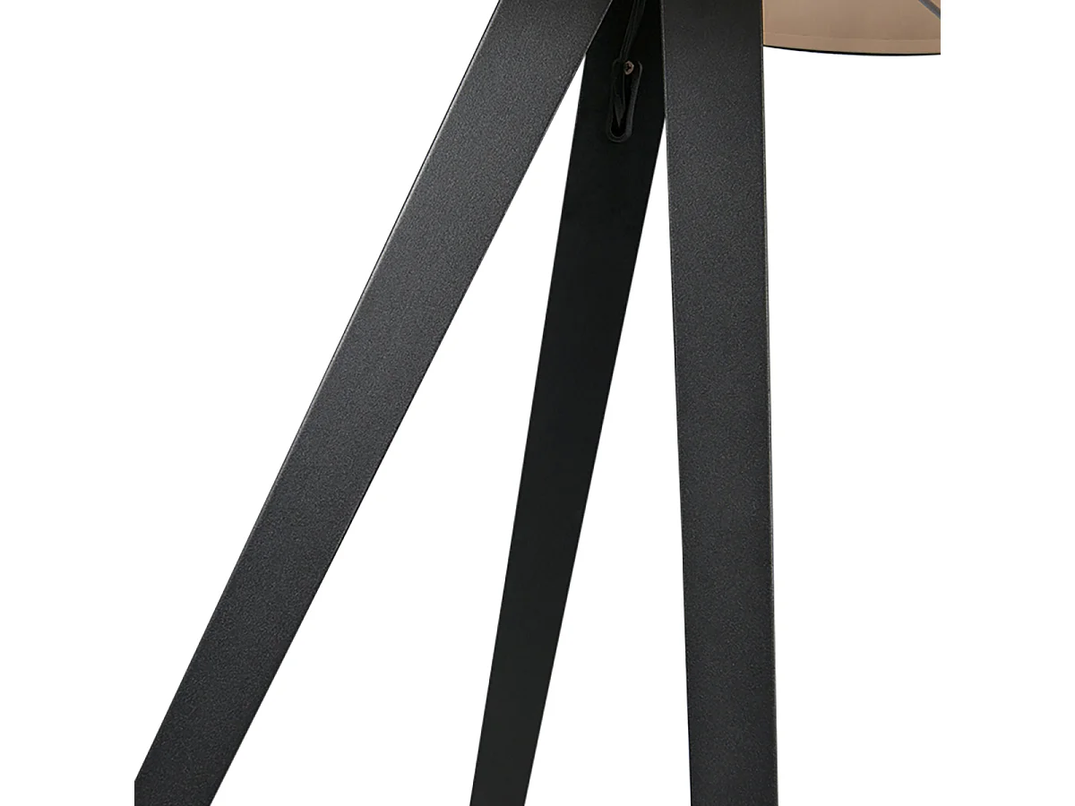 Lampadaire moderne noir avec abat-jour noir - Ilse