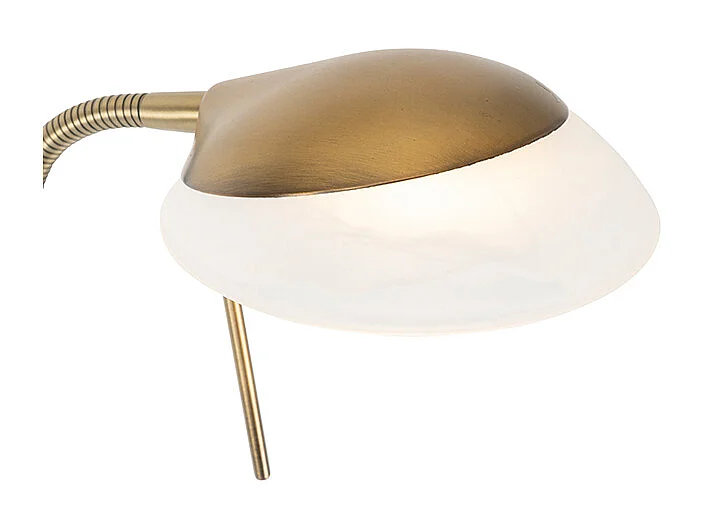 Lampadaire bronze avec LED et variateur avec lampe de lecture - Empoli