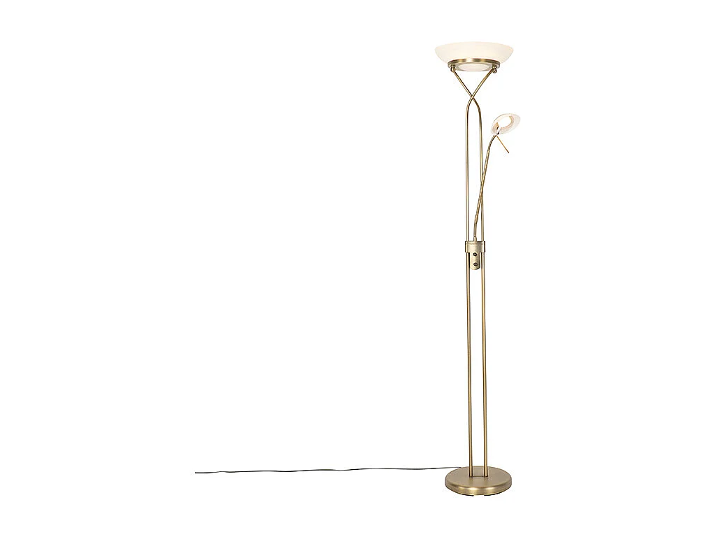 Lampadaire bronze avec LED et variateur avec liseuse - Empoli