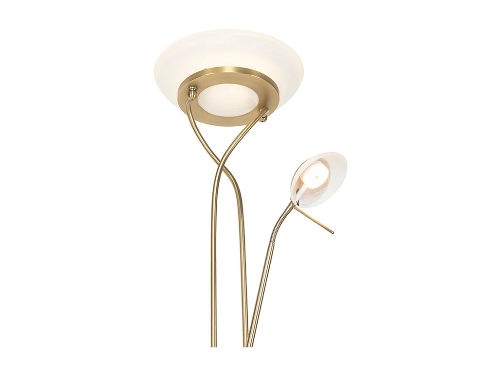 Lampadaire bronze avec LED et variateur avec liseuse - Empoli