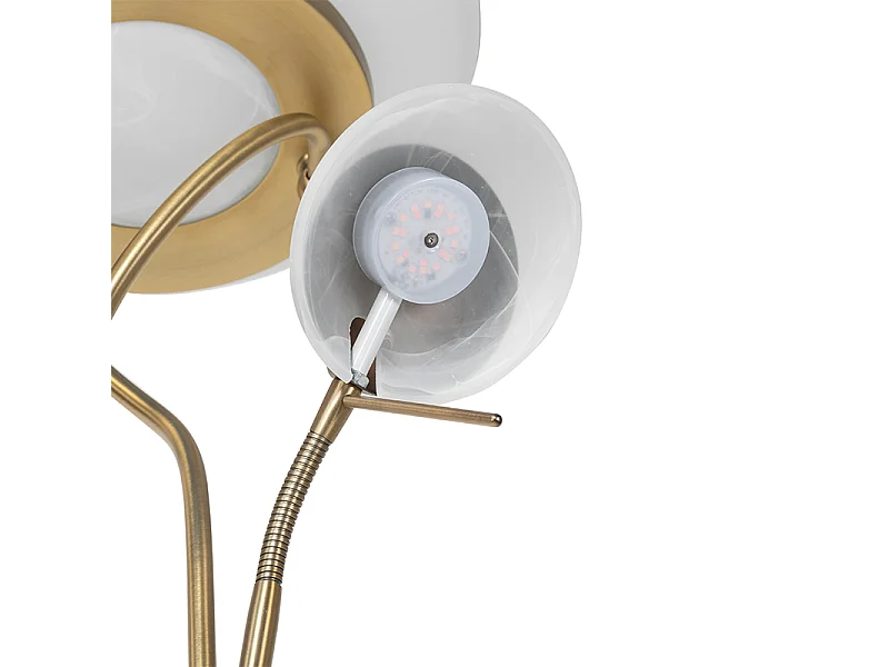 Lampadaire bronze avec LED et variateur avec liseuse - Empoli
