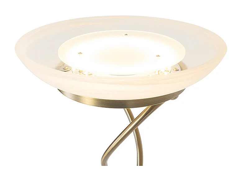 Lampadaire bronze avec LED et variateur avec lampe de lecture - Empoli