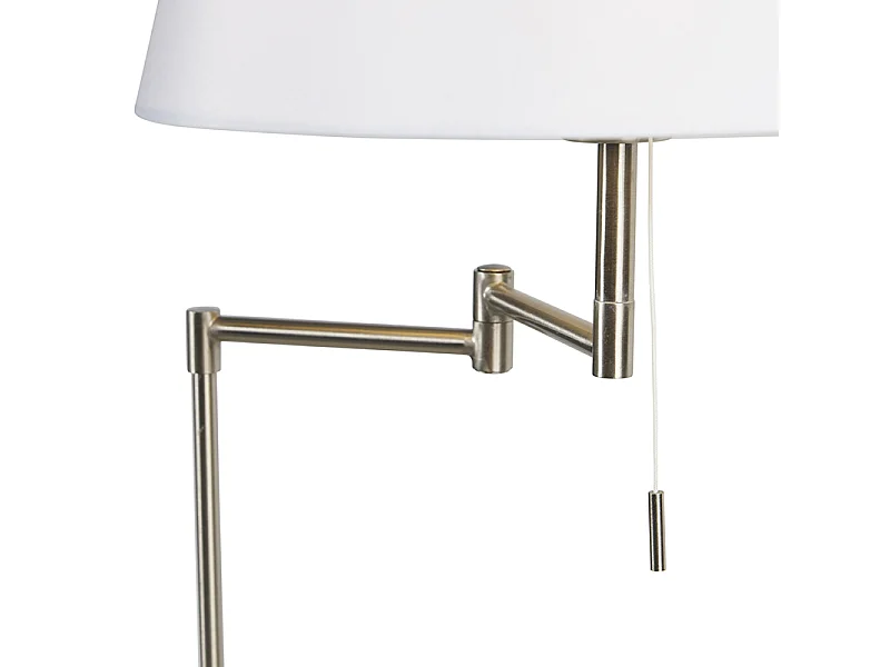 Lampadaire en acier avec abat-jour blanc et bras réglable - Ladas Deluxe