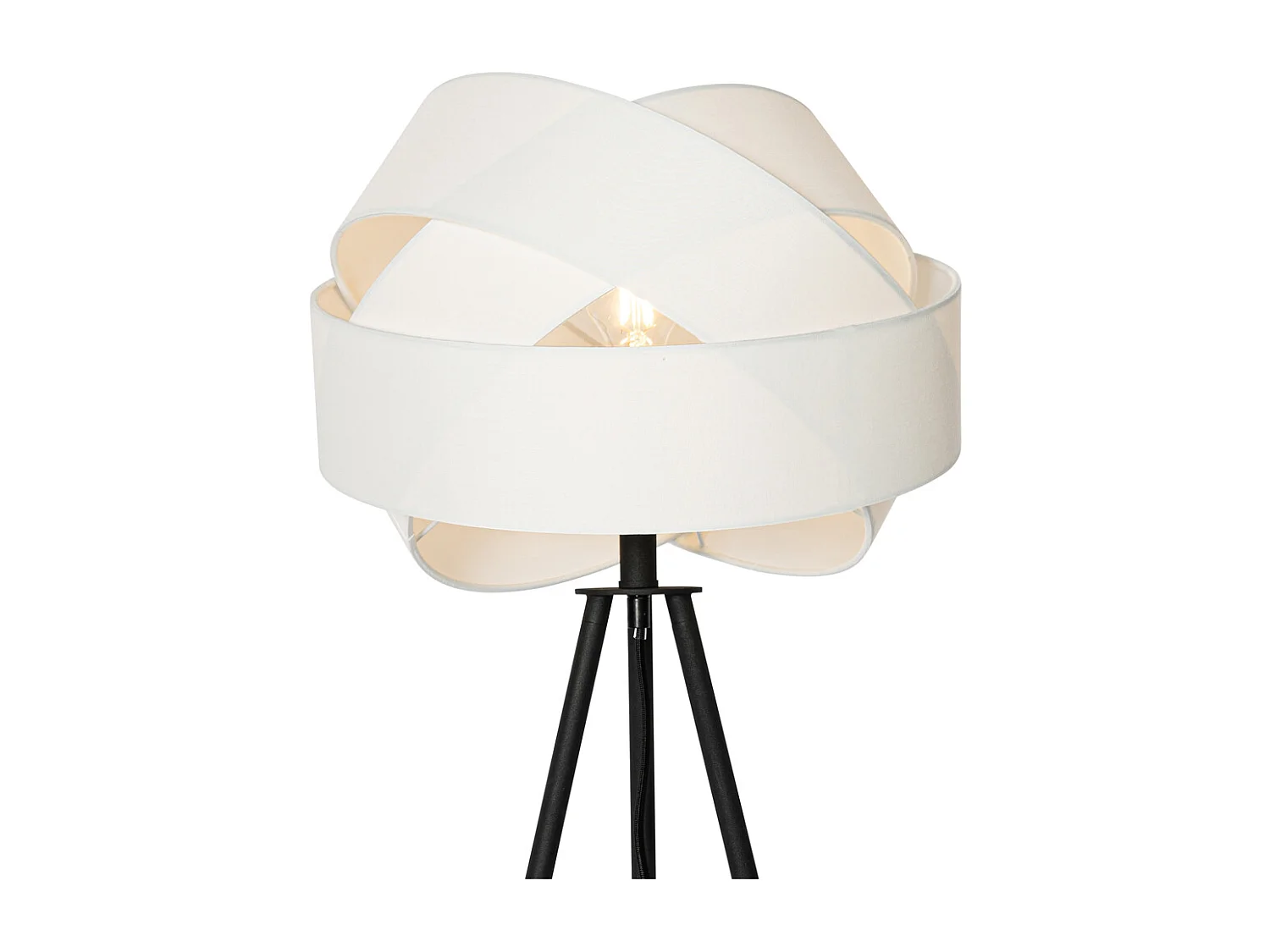 Lampadaire moderne noir avec abat-jour blanc - Cloth