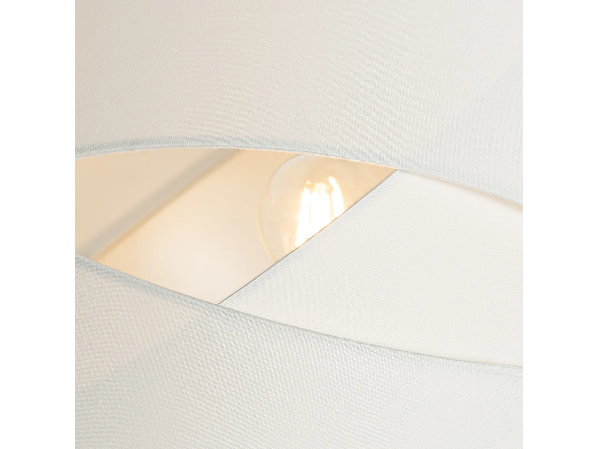 Lampadaire moderne noir avec abat-jour blanc - Cloth