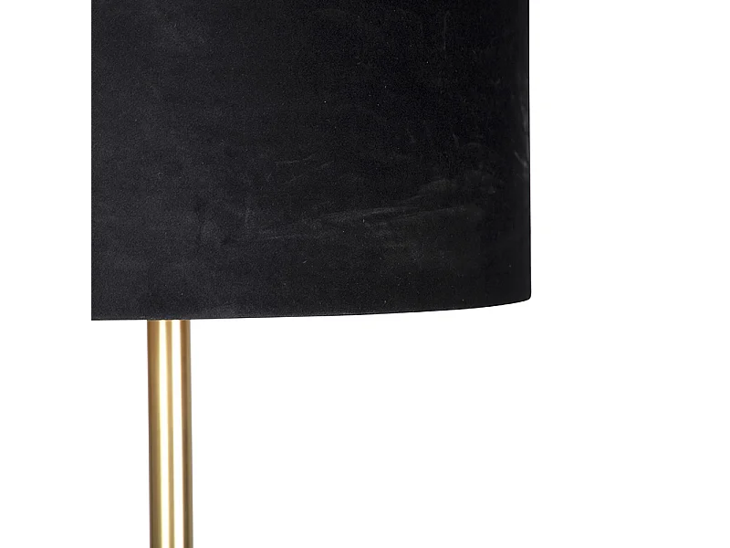 Lampadaire classique en laiton avec abat-jour noir 40 cm - Simplo