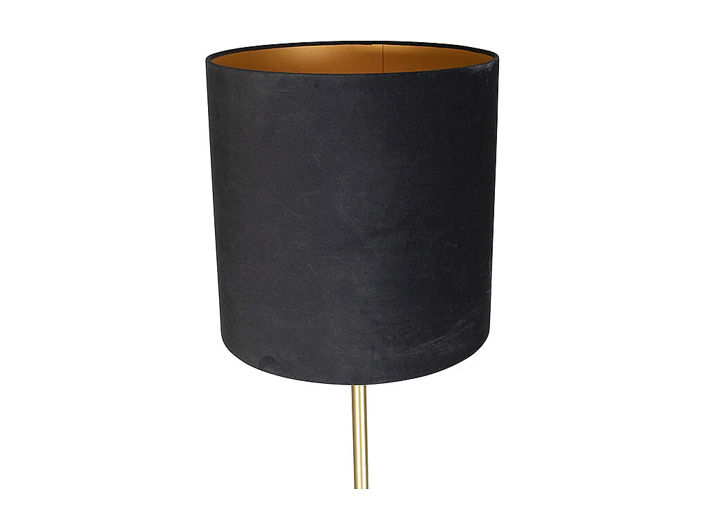 Lampadaire classique en laiton avec abat-jour noir 40 cm - Simplo