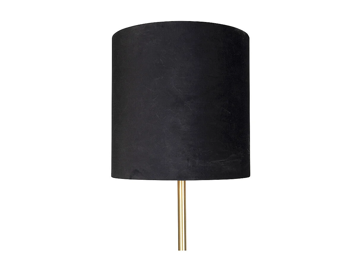 Lampadaire classique en laiton avec abat-jour noir 40 cm - Simplo