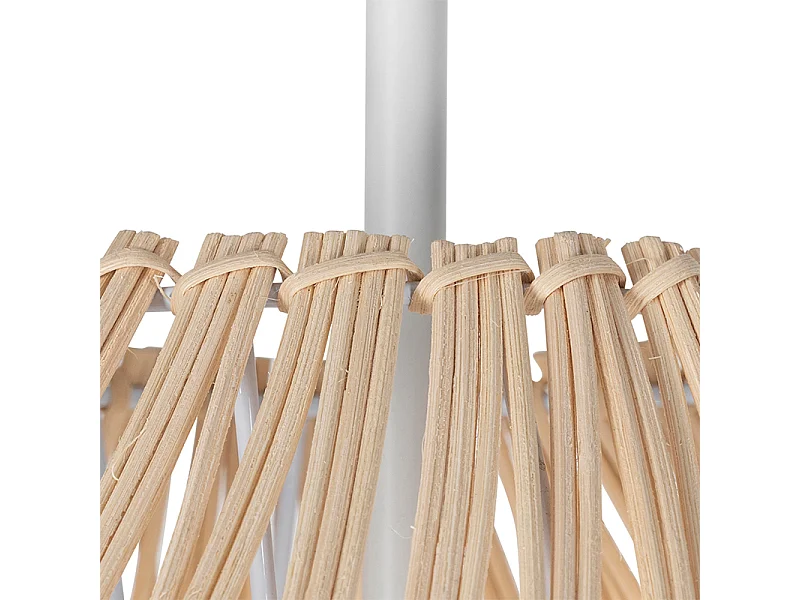 Lampadaire rustique blanc avec rotin - Sam