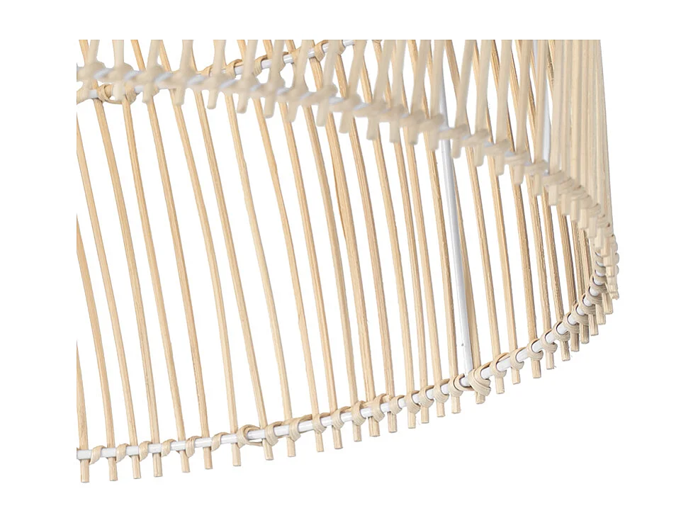 Lampadaire rustique blanc avec rotin - Sam