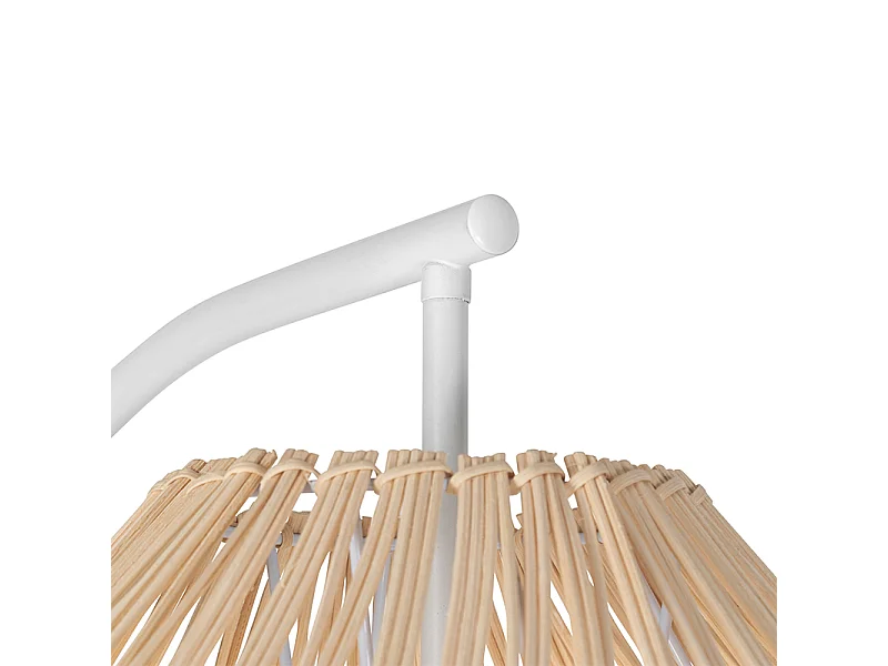 Lampadaire rustique blanc avec rotin - Sam