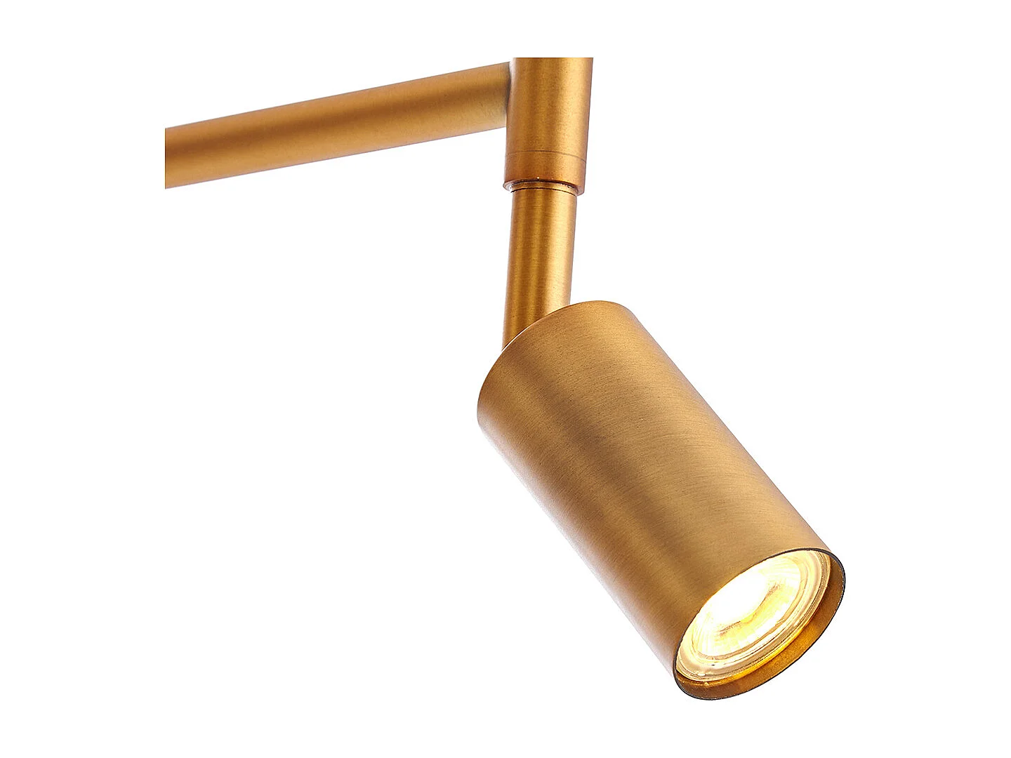 Lampadaire bronze avec abat-jour blanc et liseuse réglable - Ladas