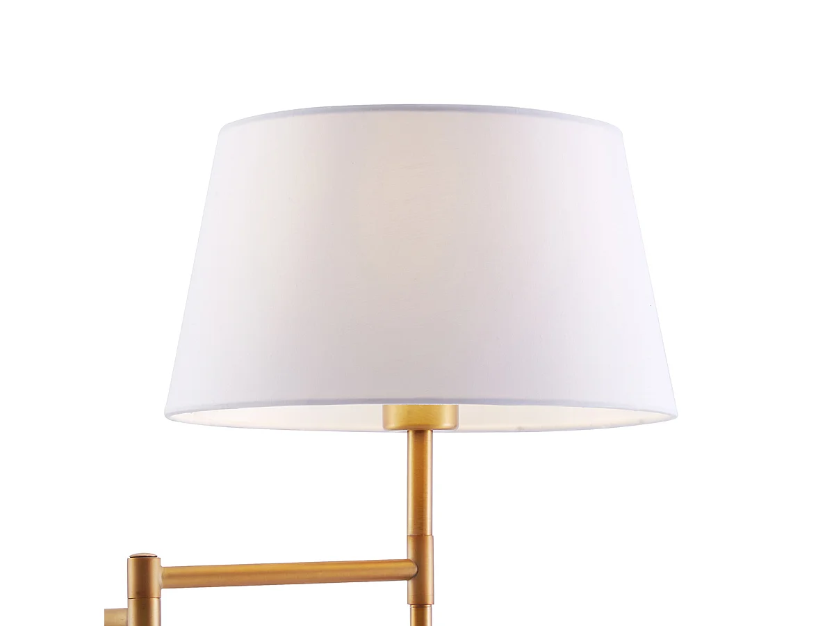 Lampadaire bronze avec abat-jour blanc et liseuse réglable - Ladas