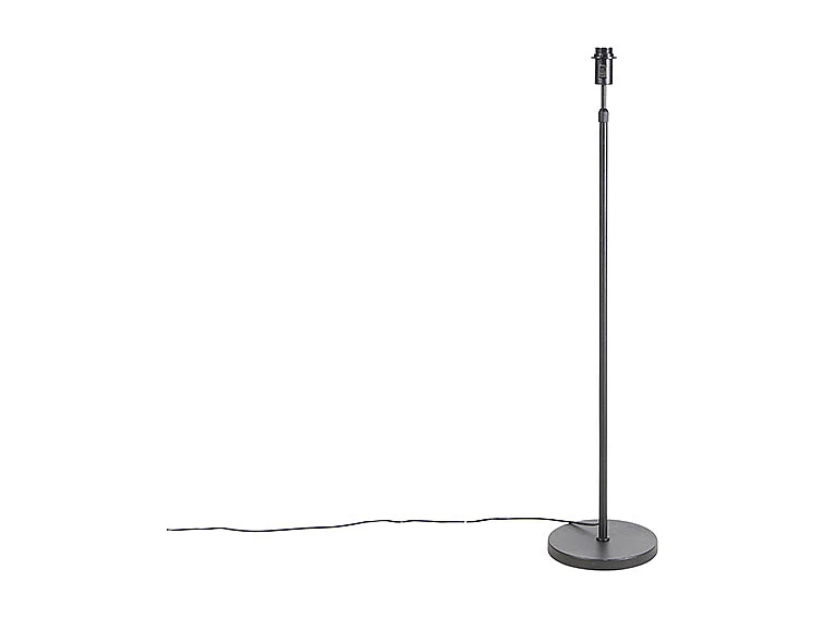 Lampadaire moderne noir avec double abat-jour doré - Parte