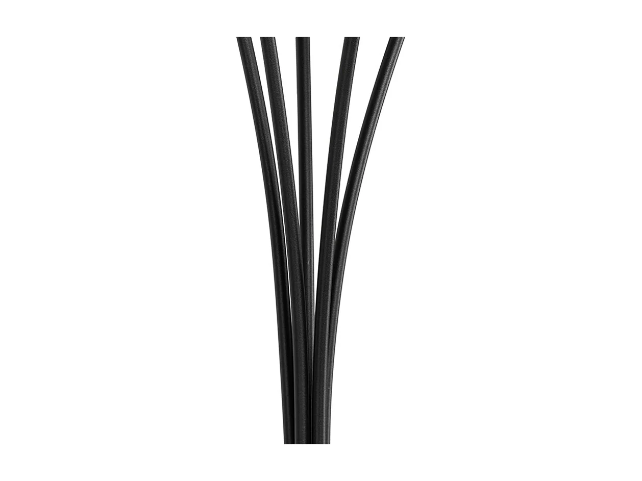 Lampadaire moderne noir 5 lumières avec verre fumé - Athènes