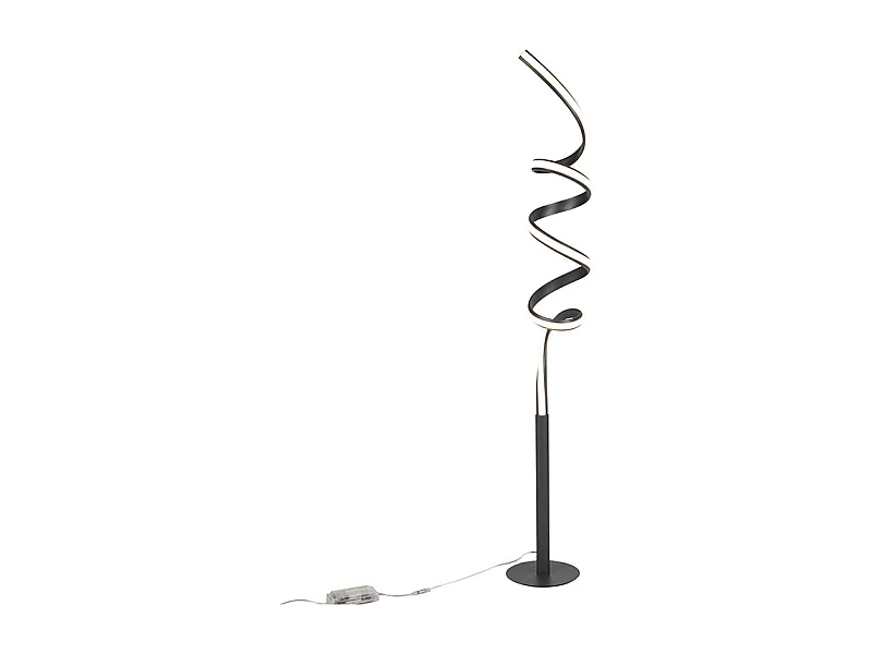 Lampadaire design noir avec LED et variateur - Twisted