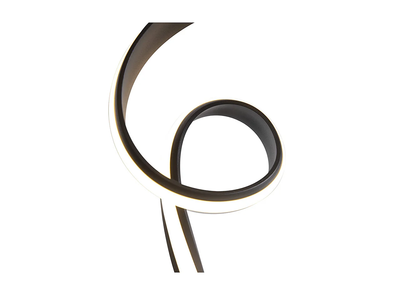 Lampadaire design noir avec LED et gradateur - Twisted