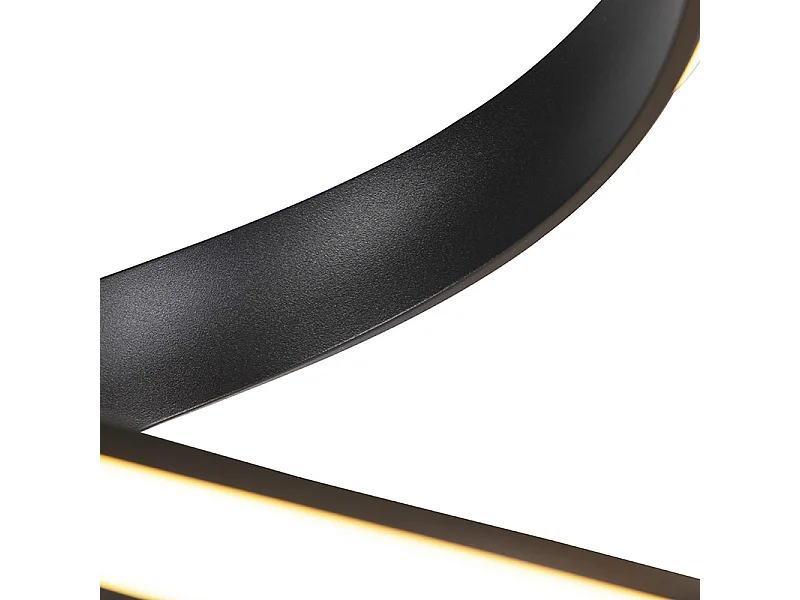 Lampadaire design noir avec LED et gradateur - Twisted