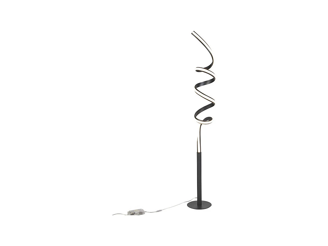 Lampadaire design noir avec LED et gradateur - Twisted