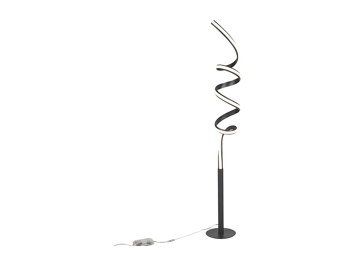 Lampadaire design noir avec LED et variateur - Twisted