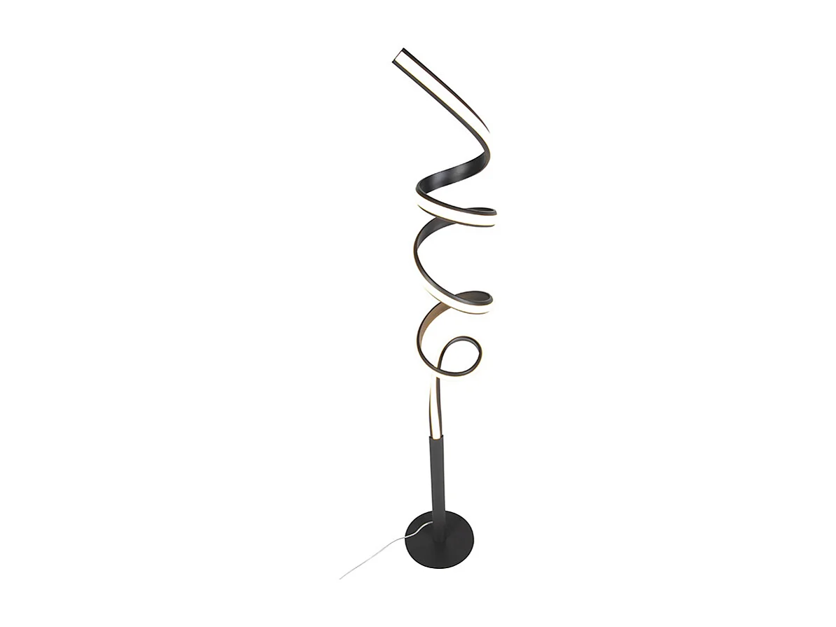 Lampadaire design noir avec LED et variateur - Twisted