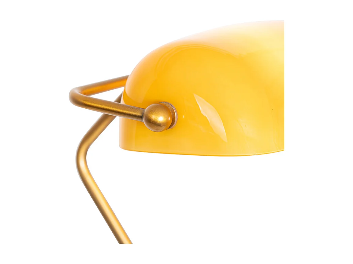 Lampadaire classique Banker bronze avec verre jaune - Banker