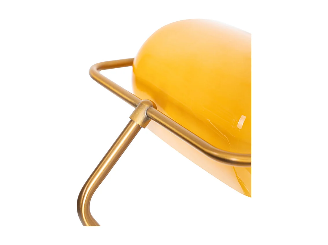 Lampadaire classique Banker bronze avec verre jaune - Banker