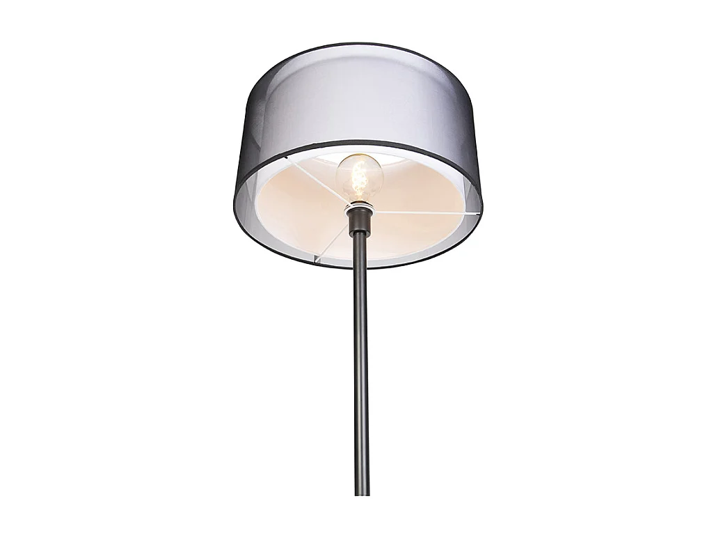 Lampadaire design noir avec abat-jour noir et blanc 47 cm - Simplo