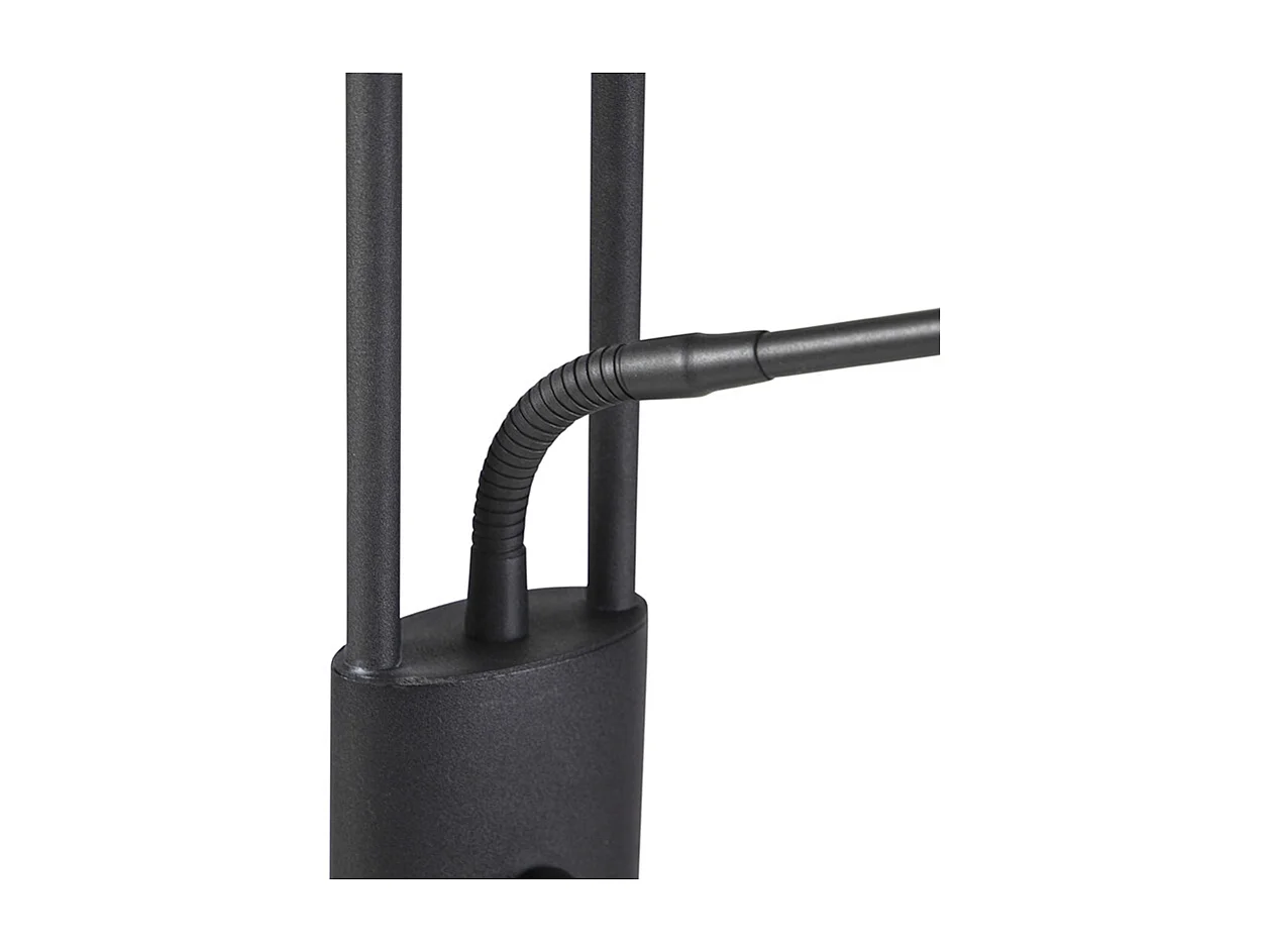 Lampadaire noir avec bras de lecture avec LED et port USB - Séville