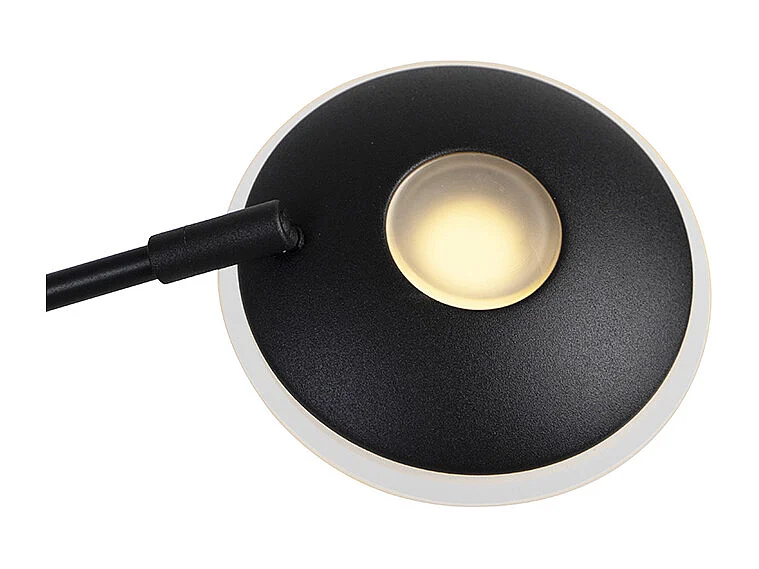 Lampadaire noir avec bras de lecture avec LED et port USB - Sevilla