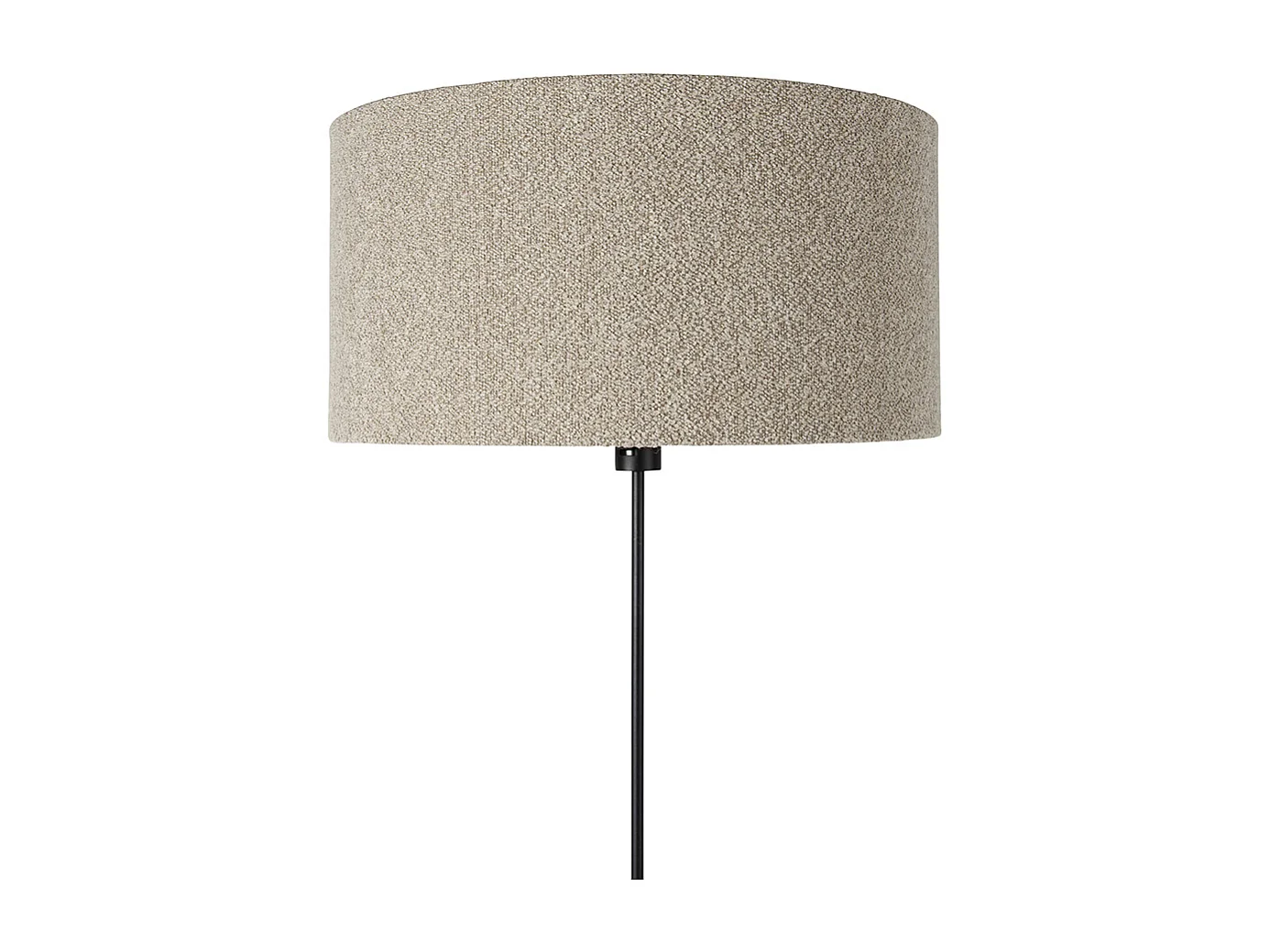 Lampadaire noir orientable avec abat-jour bouclé taupe 50 cm - Parte