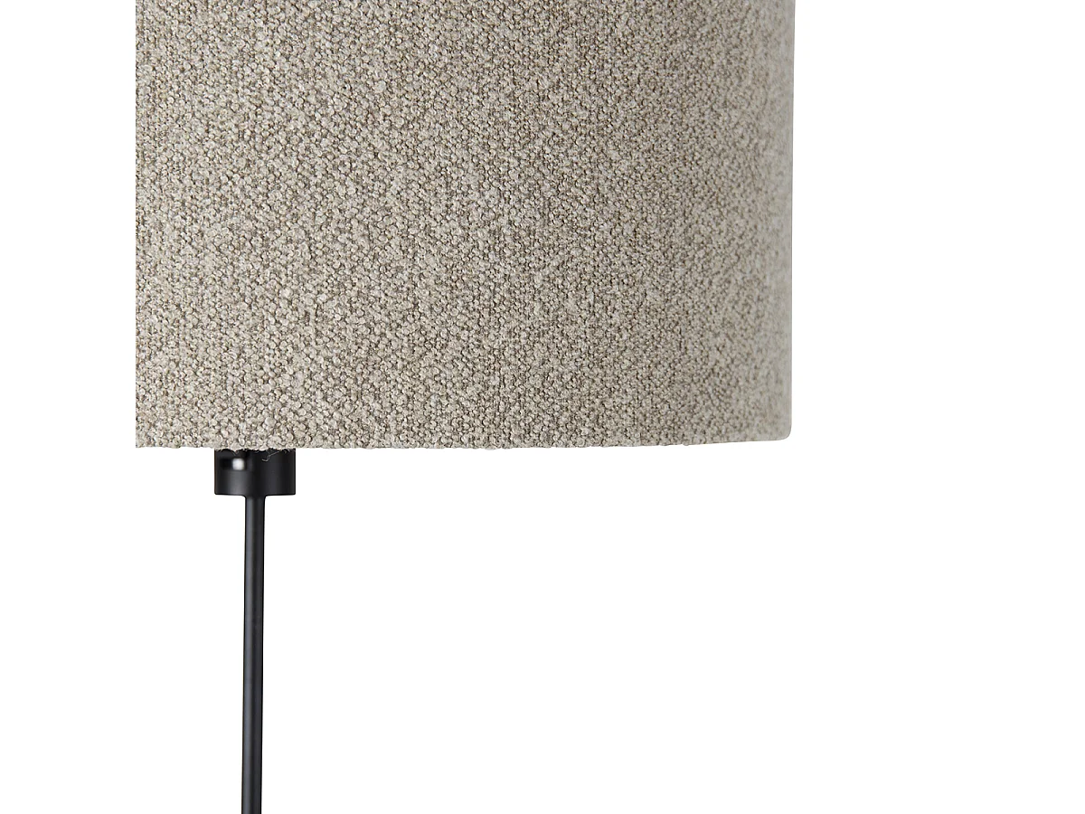 Lampadaire noir orientable avec abat-jour bouclé taupe 50 cm - Parte