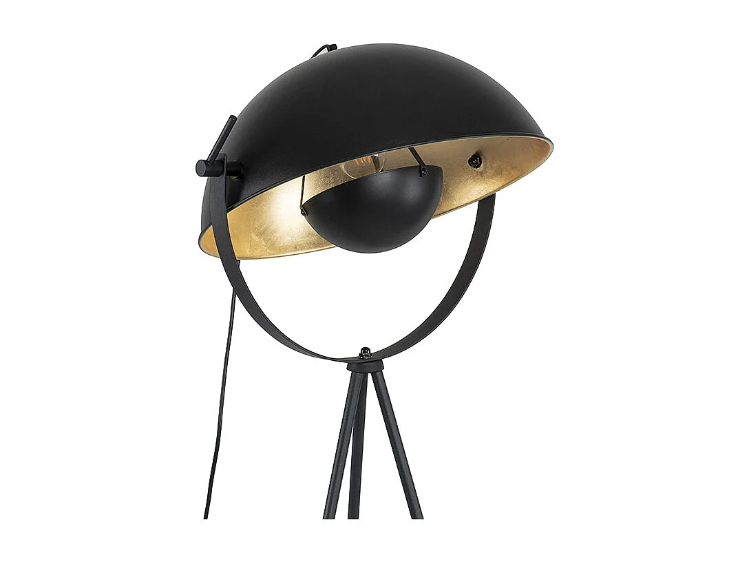Lampadaire noir avec trépied orientable or 42 cm - Magnax