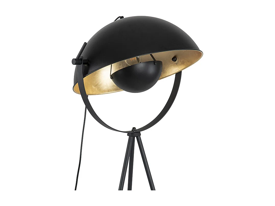 Lampadaire noir avec or 42 cm trépied réglable - Magnax