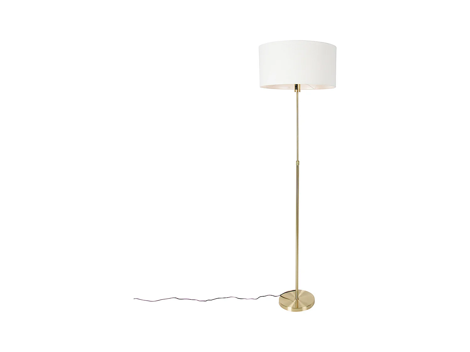 Lampadaire orientable doré avec abat-jour blanc 50 cm - Parte