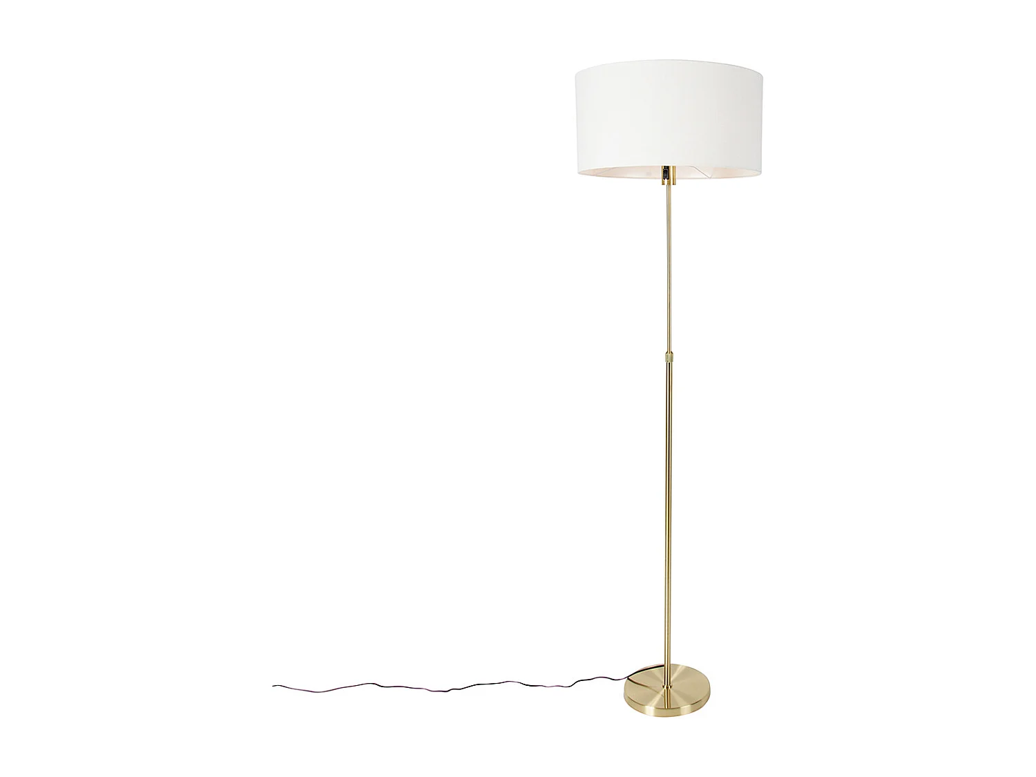 Lampadaire réglable doré avec abat-jour blanc 50 cm - Parte