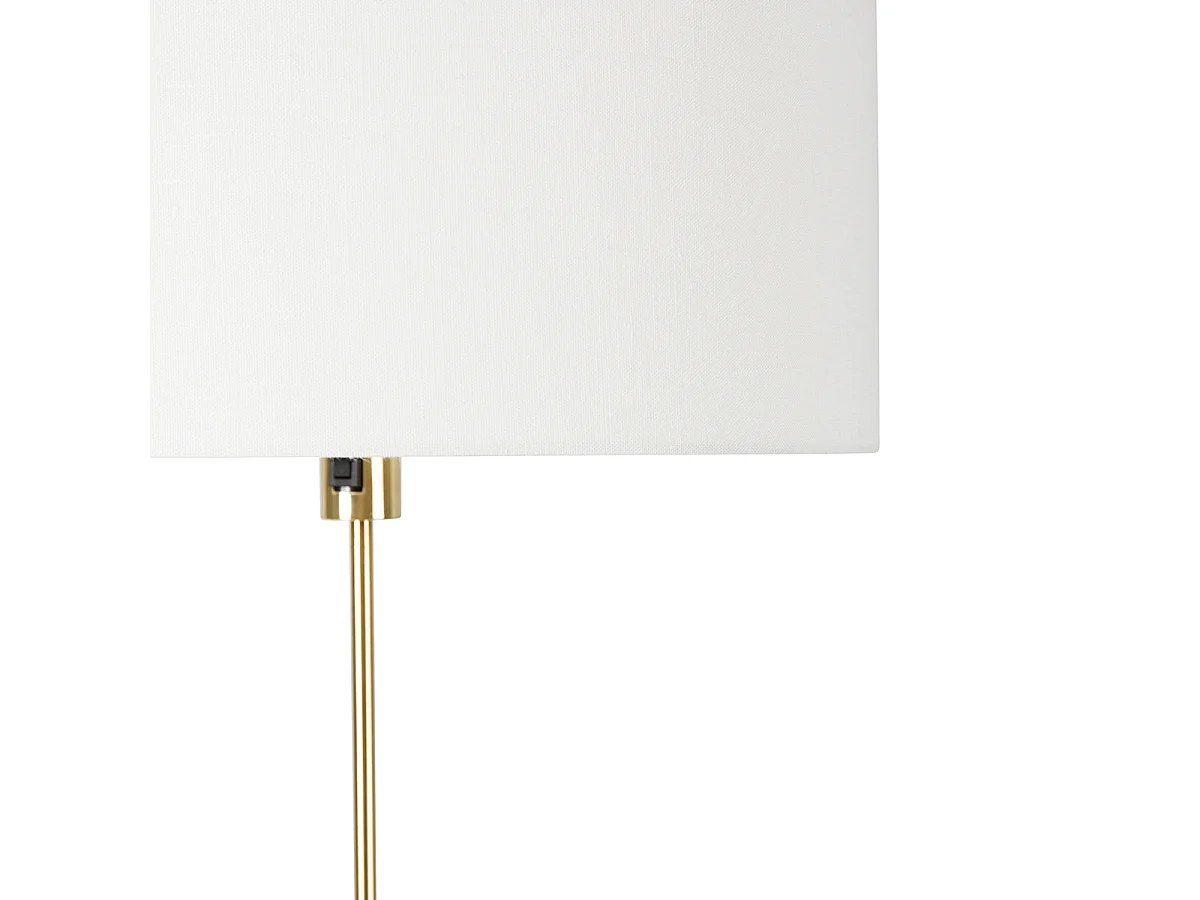 Lampadaire réglable doré avec abat-jour blanc 50 cm - Parte