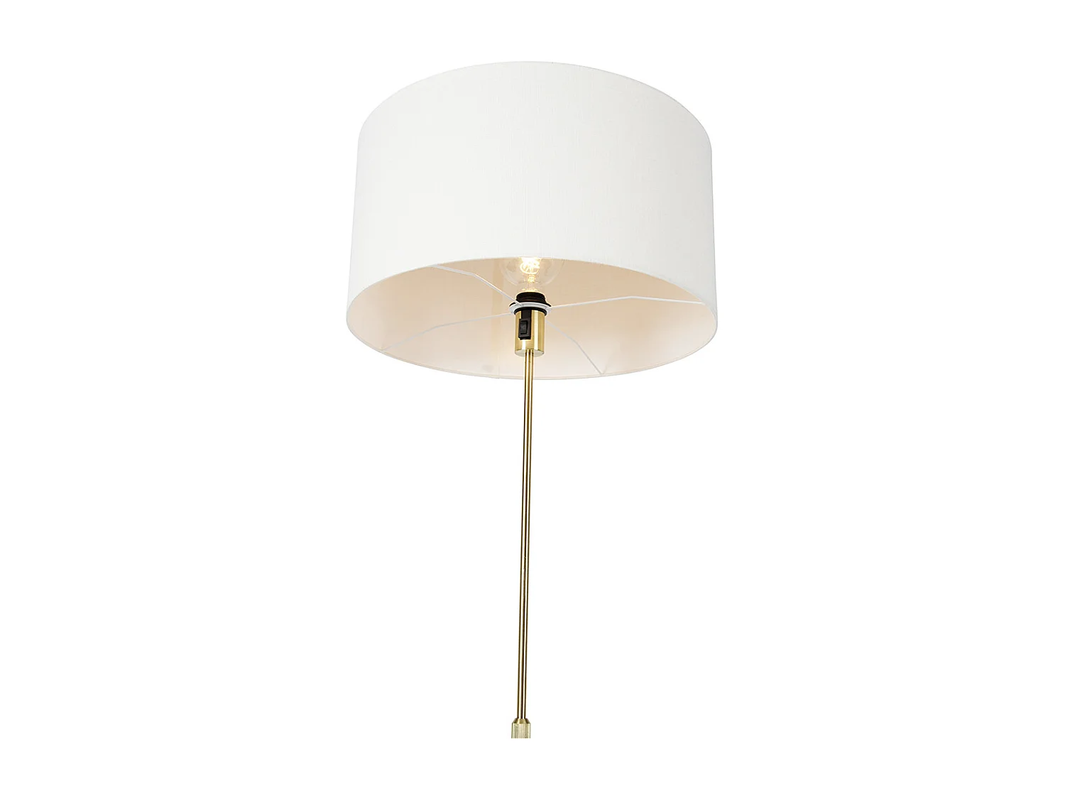 Lampadaire réglable doré avec abat-jour blanc 50 cm - Parte