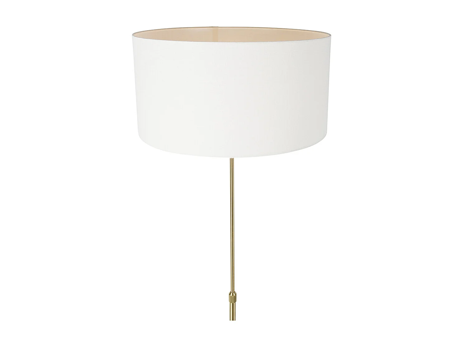 Lampadaire réglable doré avec abat-jour blanc 50 cm - Parte