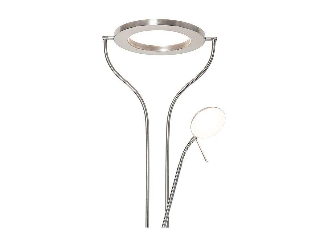 Lampadaire moderne en acier avec bras de lecture avec LED et variateur - Divo