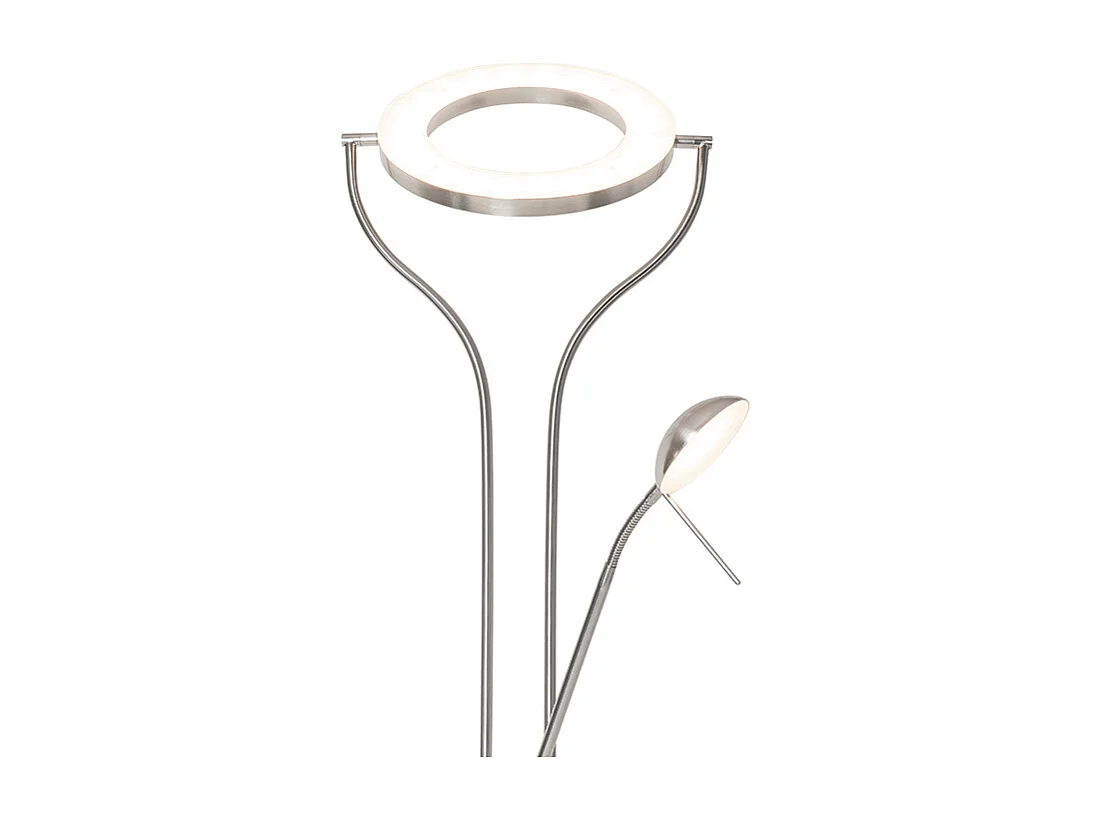 Lampadaire moderne en acier avec bras de lecture avec LED et variateur - Divo