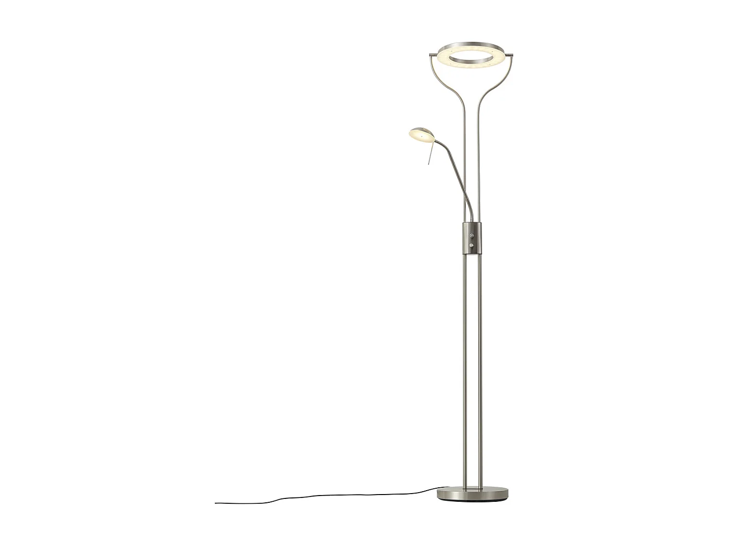 Lampadaire moderne en acier avec bras de lecture avec LED et variateur - Divo