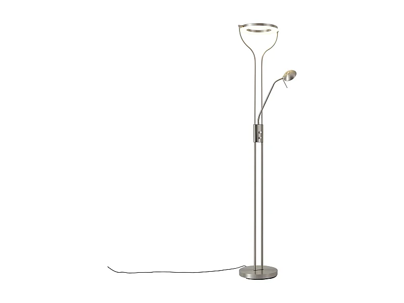 Lampadaire moderne en acier avec bras de lecture avec LED et variateur - Divo