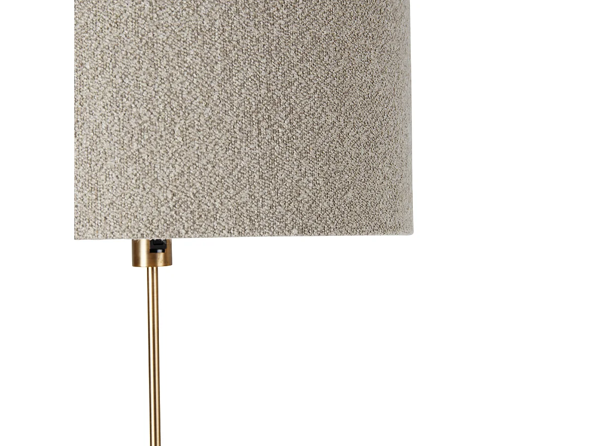 Lampadaire orientable bronze abat-jour bouclé taupe 50 cm - Parte