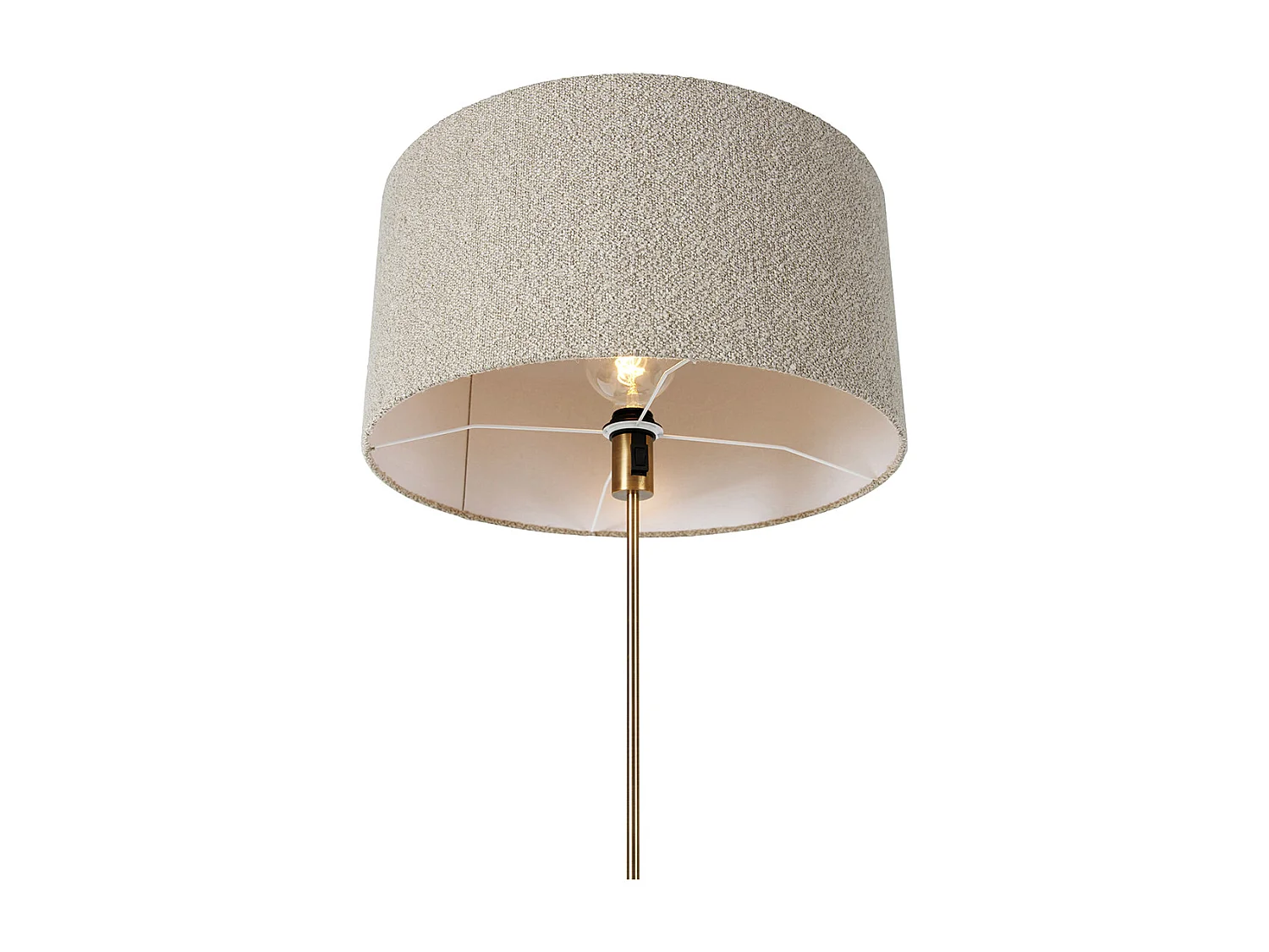 Lampadaire orientable bronze abat-jour bouclé taupe 50 cm - Parte